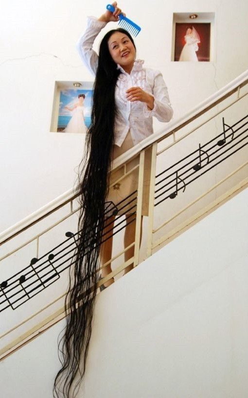 The woman with the longest hair