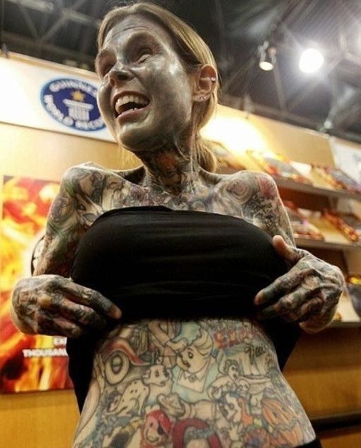 The woman with the most tattoos