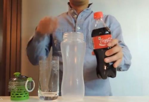 Advanced filtered water bottle turns Coke into clean water